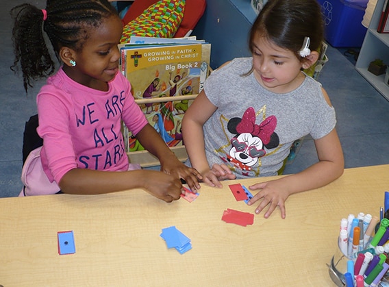 2 girls in classroom