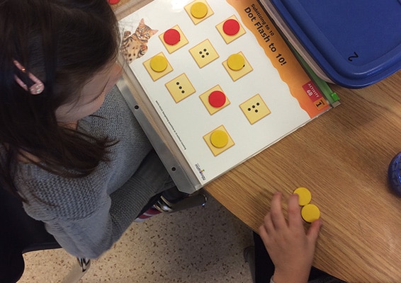 girl doing school work