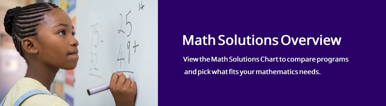 View the Math Solutions Chart to compare programs and pick what fits your math needs.
