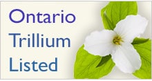 ontario trillium listed logo with white flower